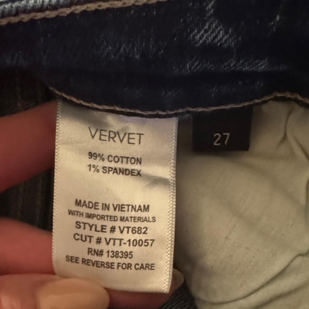 Vervet Women’s Distressed Denim Blue Jeans size 27 - Picture 4 of 15